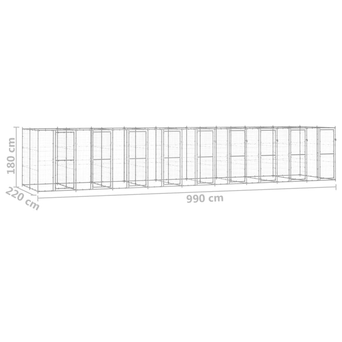 Padoc pentru câini de exterior, 21,78 m², oțel galvanizat - WALTI WALTI