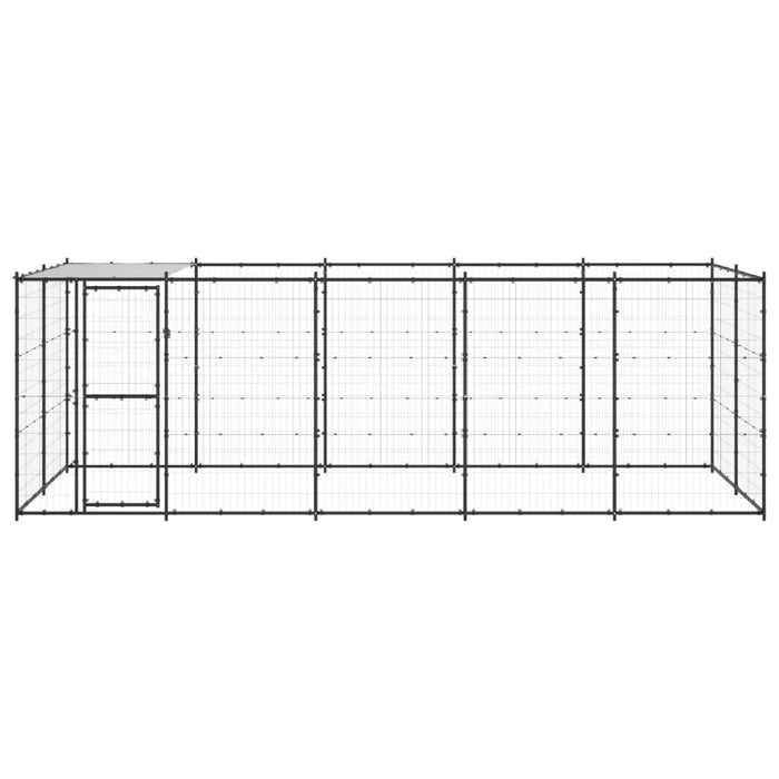 Padoc pentru câini de exterior cu acoperiș, 12,1 m², oțel - WALTI WALTI
