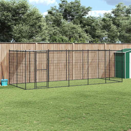 Padoc pentru câini de exterior cu acoperiș, 12,1 m², oțel - WALTI WALTI
