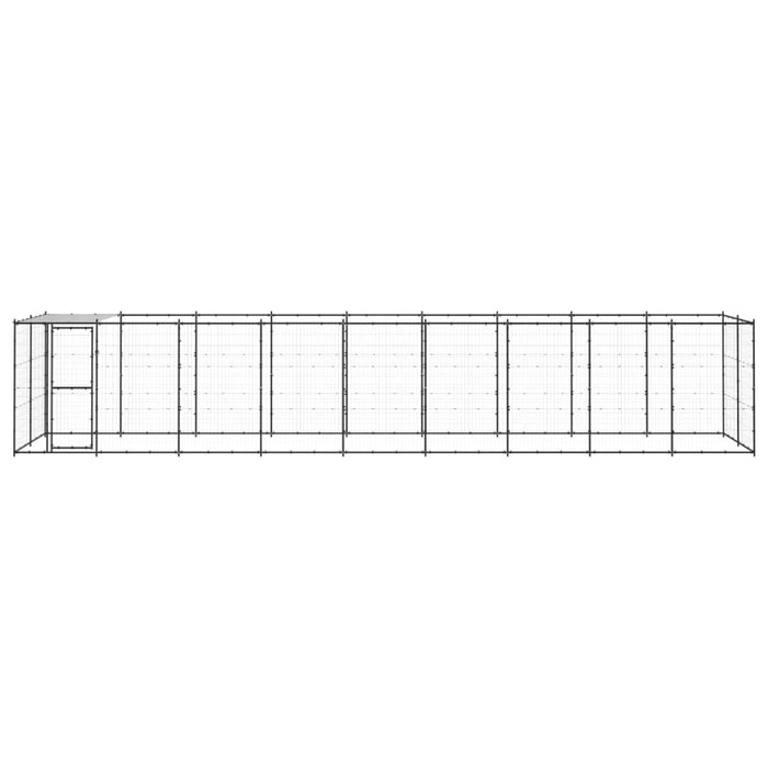 Padoc pentru câini de exterior cu acoperiș, 21,78 m², oțel - WALTI WALTI