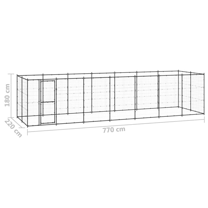 Padoc pentru câini de exterior, 16,94 m², oțel - WALTI WALTI
