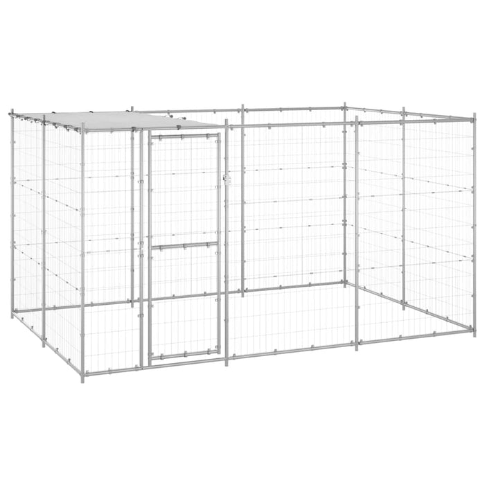Padoc câini de exterior cu acoperiș, 7,26 m², oțel galvanizat WALTI