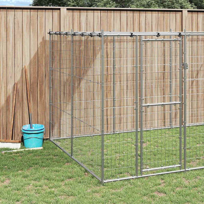 Padoc câini de exterior cu acoperiș, 7,26 m², oțel galvanizat WALTI