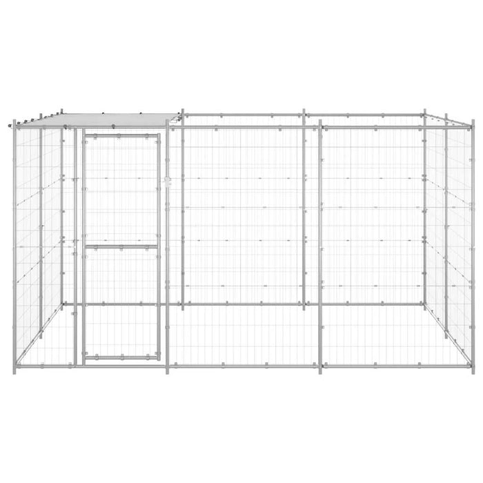 Padoc câini de exterior cu acoperiș, 7,26 m², oțel galvanizat WALTI