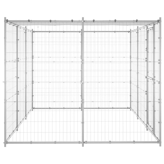 Padoc câini de exterior cu acoperiș, 7,26 m², oțel galvanizat WALTI