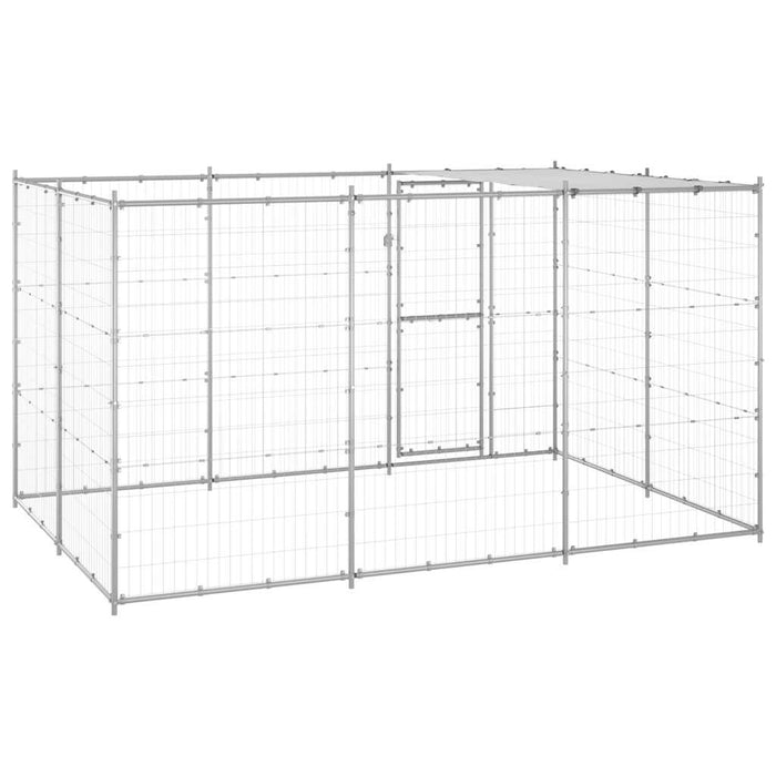 Padoc câini de exterior cu acoperiș, 7,26 m², oțel galvanizat WALTI