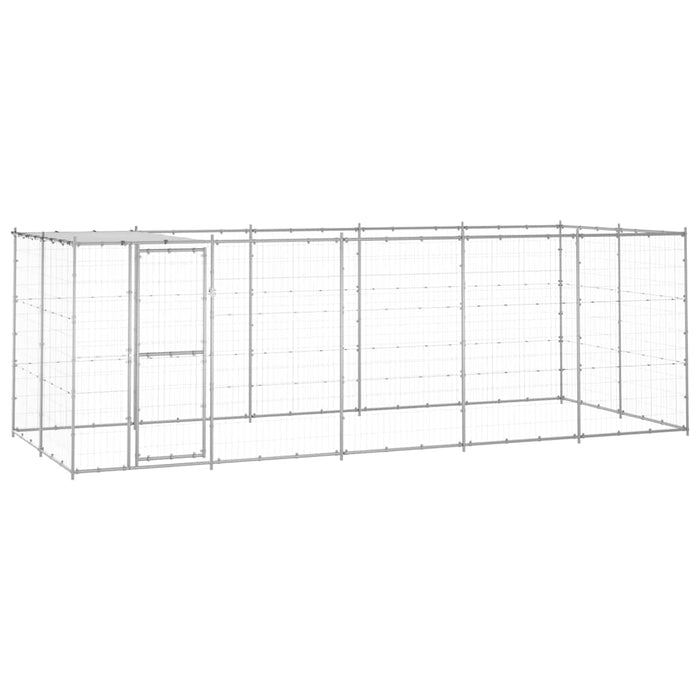 Padoc câini de exterior cu acoperiș, 12,1 m², oțel galvanizat WALTI