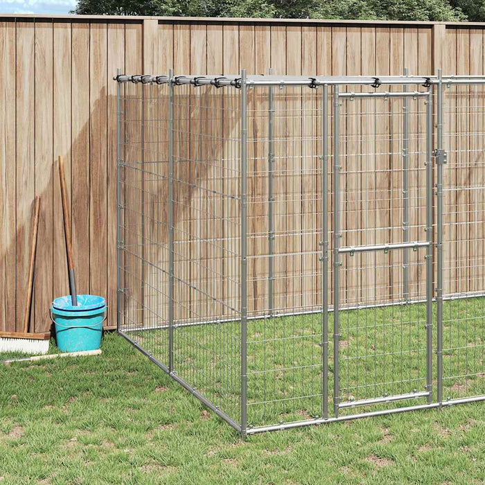 Padoc câini de exterior cu acoperiș, 12,1 m², oțel galvanizat WALTI
