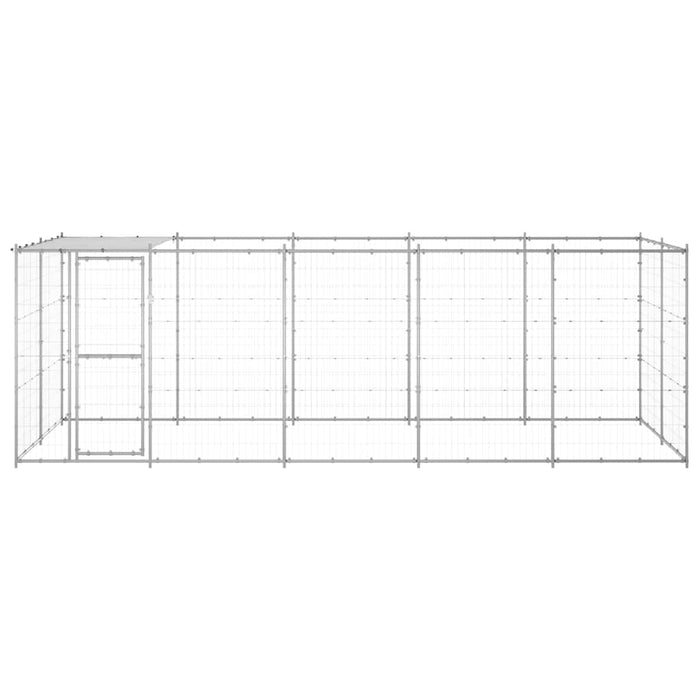 Padoc câini de exterior cu acoperiș, 12,1 m², oțel galvanizat WALTI