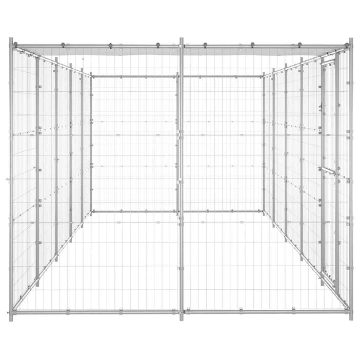 Padoc câini de exterior cu acoperiș, 12,1 m², oțel galvanizat WALTI