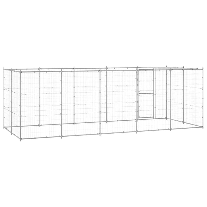 Padoc câini de exterior cu acoperiș, 12,1 m², oțel galvanizat WALTI
