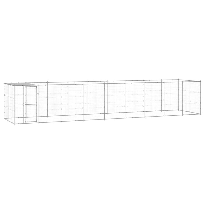 Padoc câini de exterior cu acoperiș, 21,78 m², oțel galvanizat WALTI