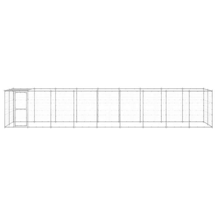 Padoc câini de exterior cu acoperiș, 21,78 m², oțel galvanizat WALTI