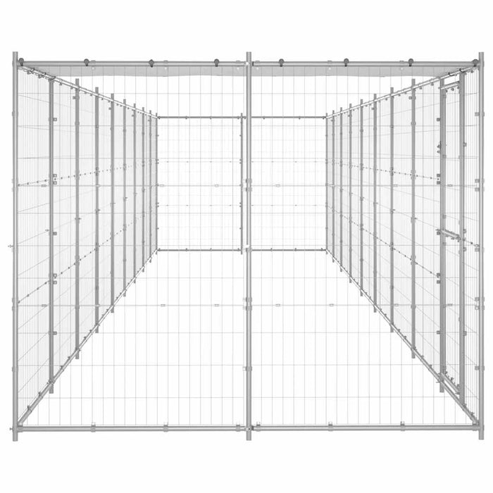 Padoc câini de exterior cu acoperiș, 21,78 m², oțel galvanizat WALTI
