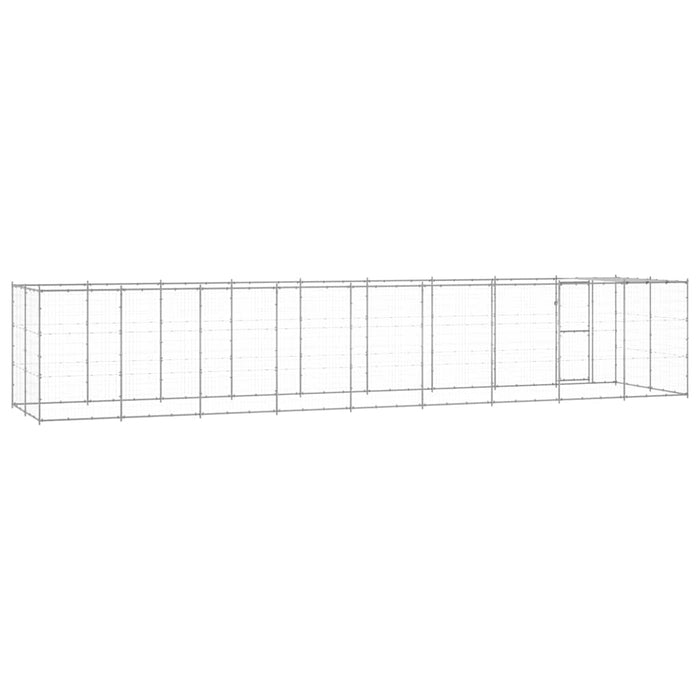 Padoc câini de exterior cu acoperiș, 21,78 m², oțel galvanizat WALTI