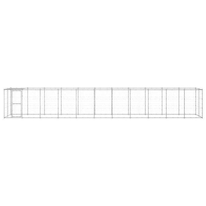 Padoc câini de exterior cu acoperiș, 26,62 m², oțel galvanizat - WALTI WALTI