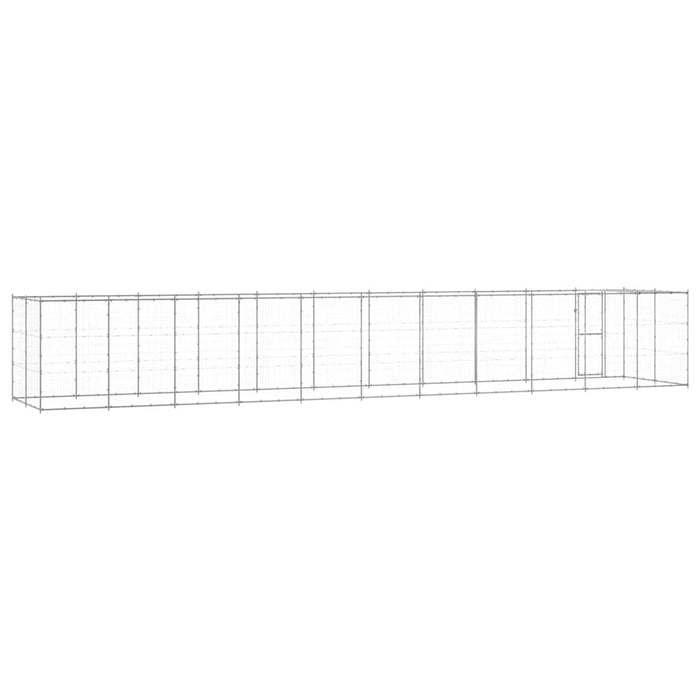 Padoc câini de exterior cu acoperiș, 26,62 m², oțel galvanizat - WALTI WALTI