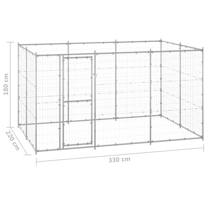 Padoc câini de exterior, 7,26 m², oțel galvanizat WALTI