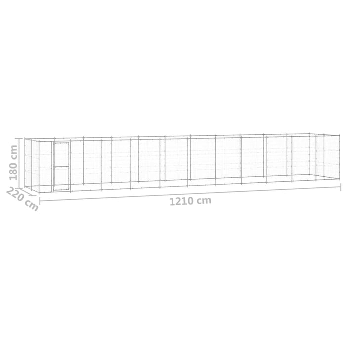 Padoc pentru câini de exterior, 26,62 m², oțel galvanizat - WALTI WALTI