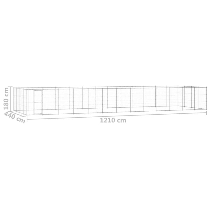 Padoc pentru câini de exterior, 53,24 m², oțel galvanizat - WALTI WALTI