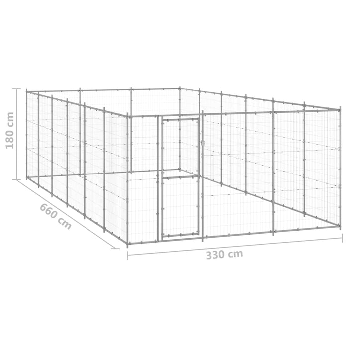 Padoc pentru câini de exterior, 21,78 m², oțel galvanizat - WALTI WALTI