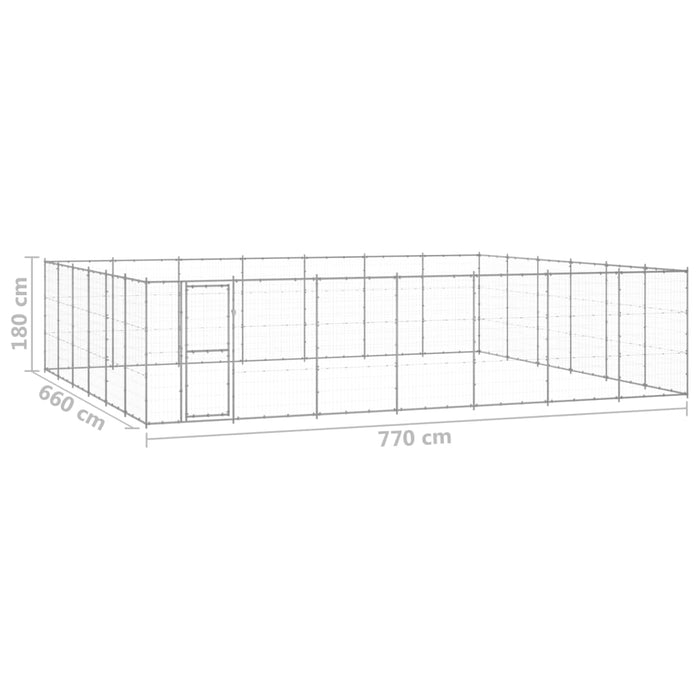 Padoc pentru câini de exterior, 50,82 m², oțel galvanizat - WALTI WALTI