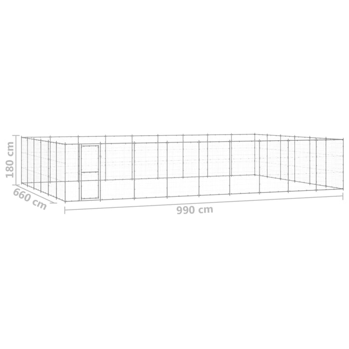 Padoc pentru câini de exterior, 65,34 m², oțel galvanizat - WALTI WALTI