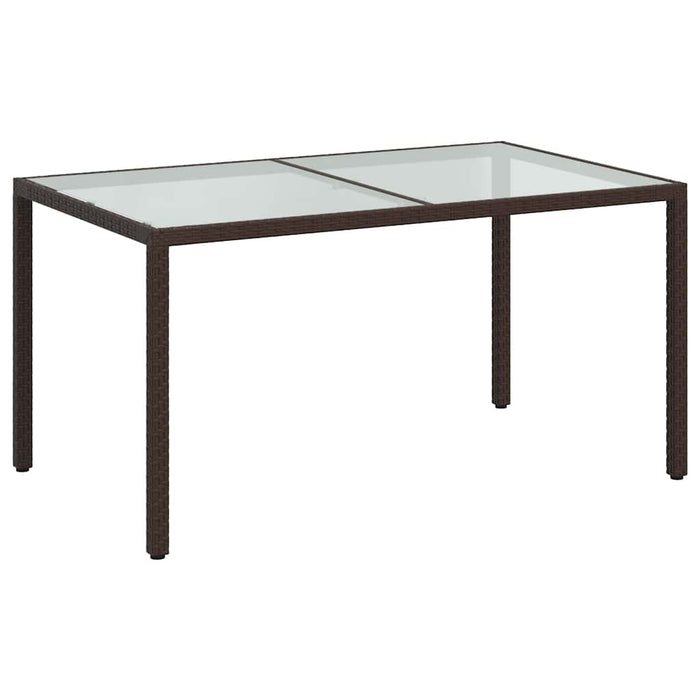 Masă de grădină, maro, 150x90x75 cm sticlă securizată&poliratan - WALTI WALTI