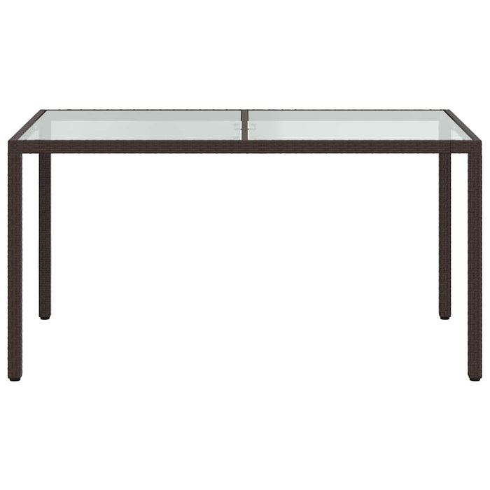 Masă de grădină, maro, 150x90x75 cm sticlă securizată&poliratan - WALTI WALTI