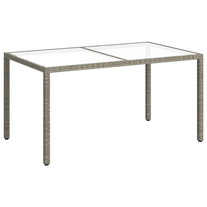 Masă de grădină, gri, 150x90x75 cm, sticlă securizată/poliratan - WALTI WALTI