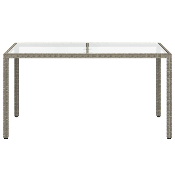 Masă de grădină, gri, 150x90x75 cm, sticlă securizată/poliratan - WALTI WALTI