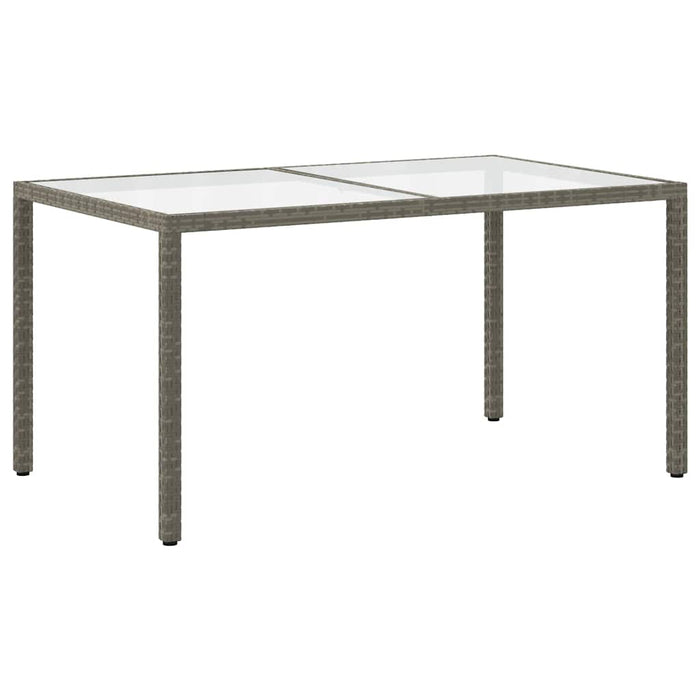 Masă de grădină, gri, 150x90x75 cm, sticlă securizată/poliratan - WALTI WALTI