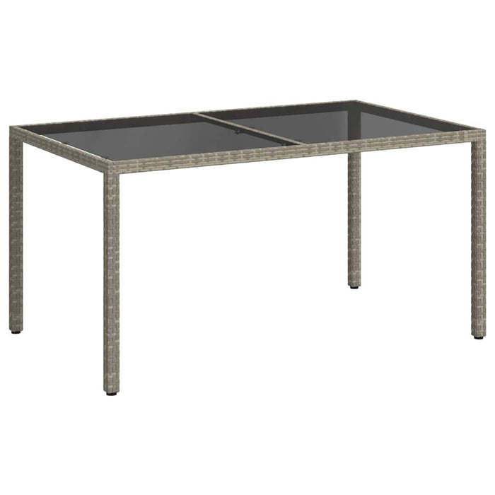 Masă de grădină, gri, 150x90x75 cm, sticlă securizată/poliratan - WALTI WALTI