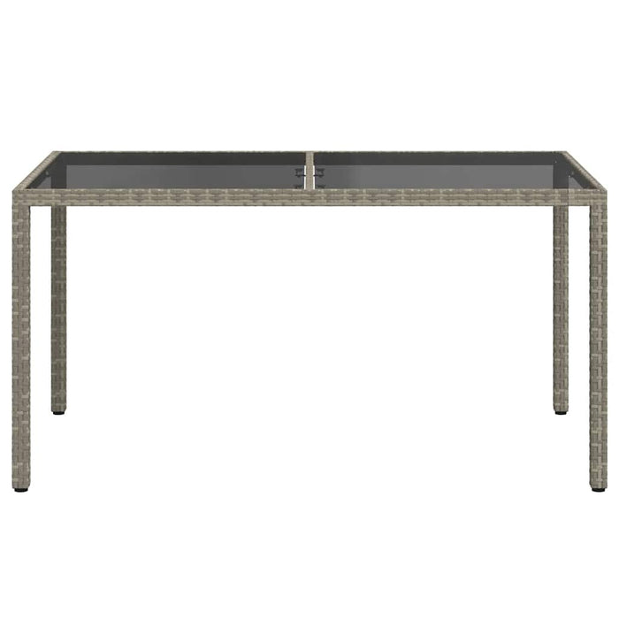 Masă de grădină, gri, 150x90x75 cm, sticlă securizată/poliratan - WALTI WALTI