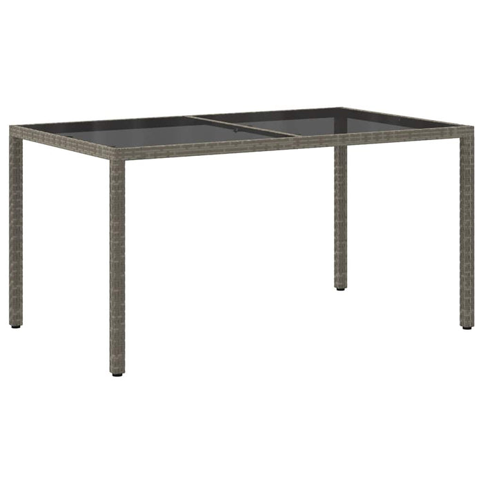 Masă de grădină, gri, 150x90x75 cm, sticlă securizată/poliratan - WALTI WALTI