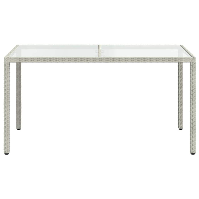 Masă de grădină alb 150x90x75 cm sticlă securizată & poliratan - WALTI WALTI
