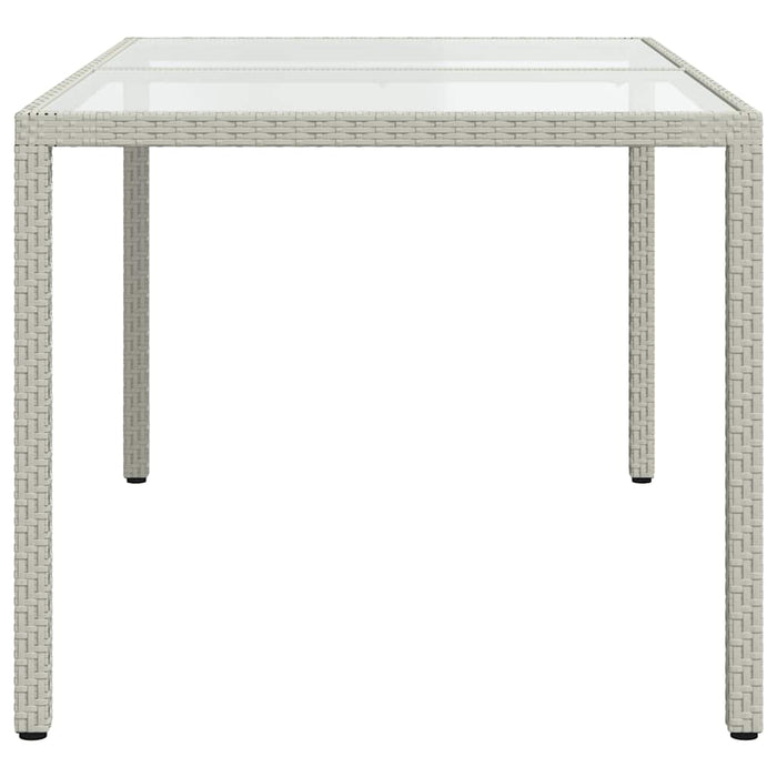 Masă de grădină alb 150x90x75 cm sticlă securizată & poliratan - WALTI WALTI