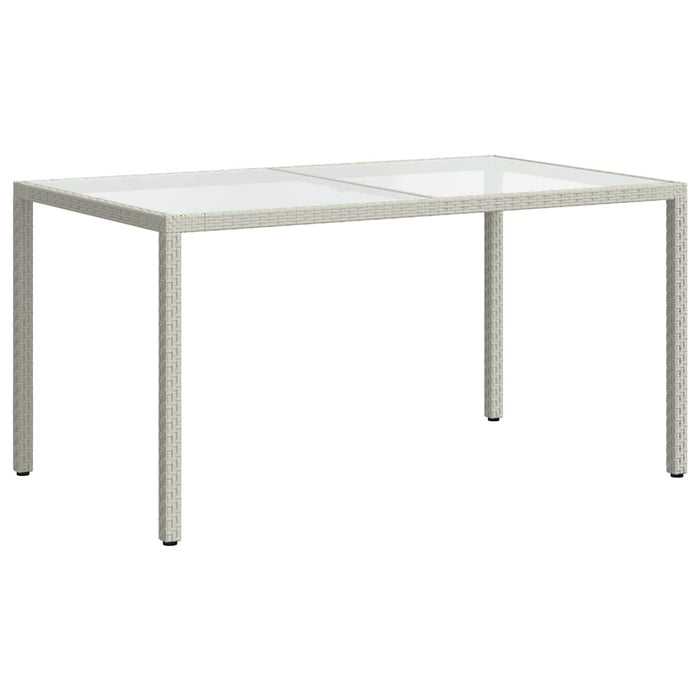 Masă de grădină alb 150x90x75 cm sticlă securizată & poliratan - WALTI WALTI