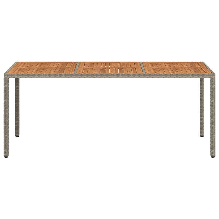 Masă grădină, gri, 190x90x75 cm, poliratan și lemn de acacia - WALTI WALTI