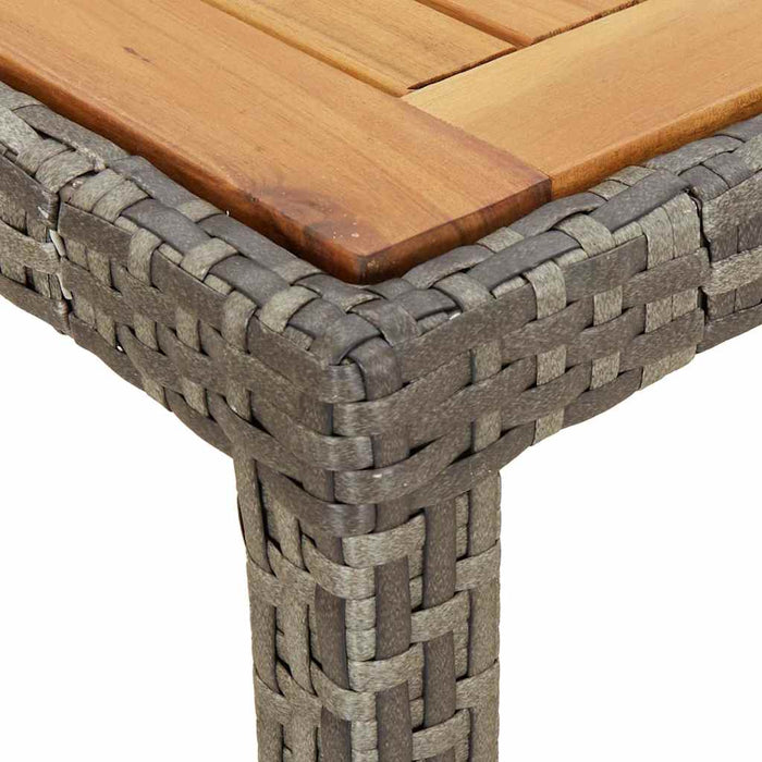 Masă grădină, gri, 190x90x75 cm, poliratan și lemn de acacia - WALTI WALTI