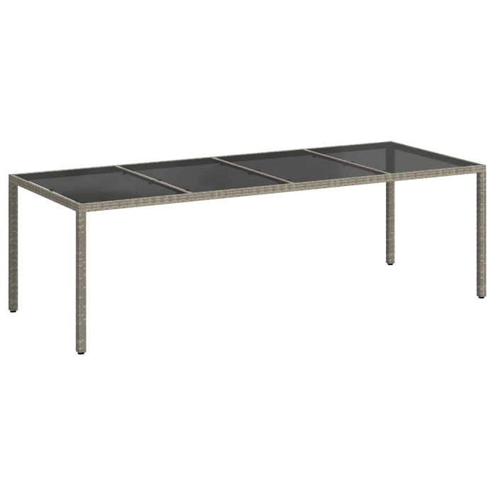 Masă grădină, gri, 250x100x75 cm, sticlă securizată/poliratan - WALTI WALTI