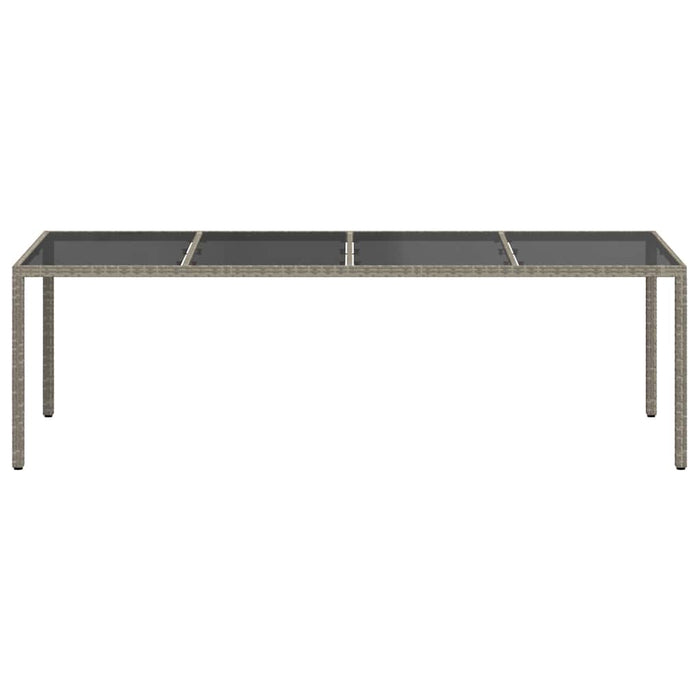 Masă grădină, gri, 250x100x75 cm, sticlă securizată/poliratan - WALTI WALTI