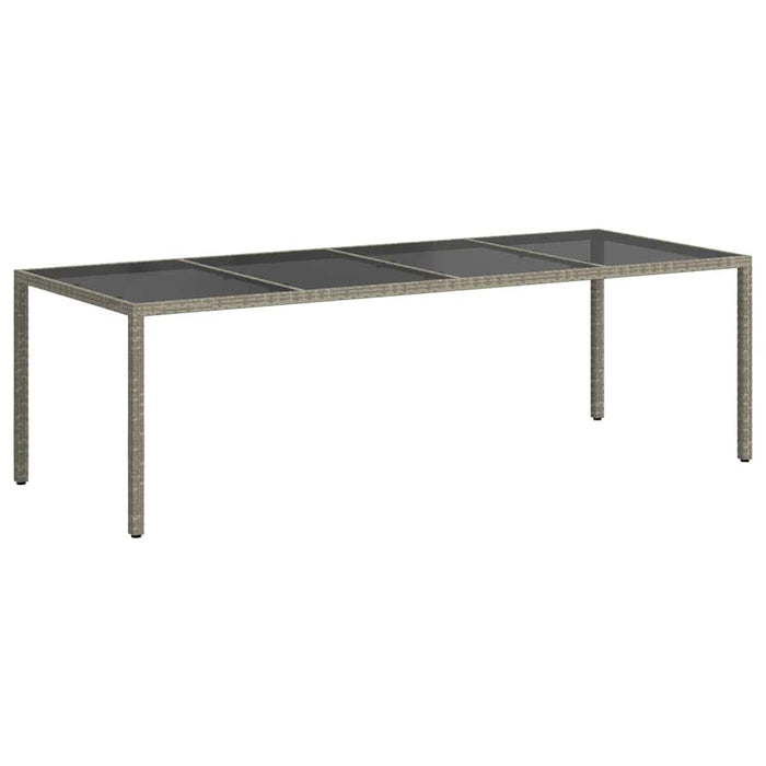 Masă grădină, gri, 250x100x75 cm, sticlă securizată/poliratan - WALTI WALTI