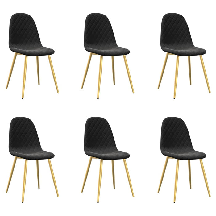 Scaune de sufragerie, 6 buc, negru, catifea - WALTI WALTI