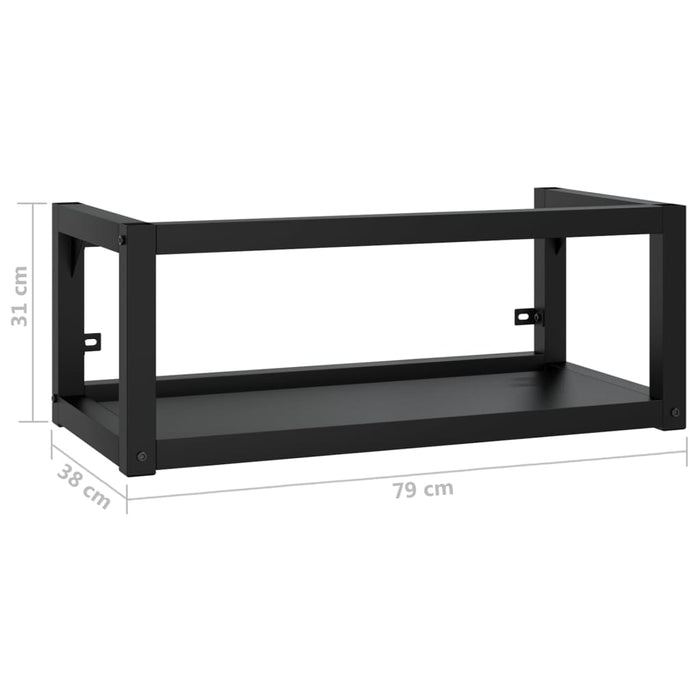Cadru chiuvetă de baie pentru perete, negru, 79x38x31 cm, fier - WALTI WALTI