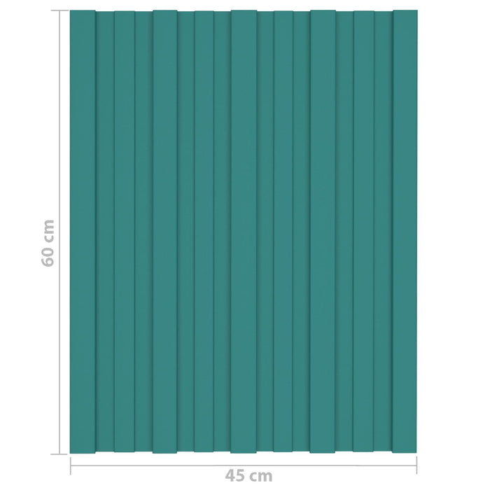Panou de acoperiș 12 pcs Verde 60 x 45 cm Oțel galvanizat - WALTI WALTI