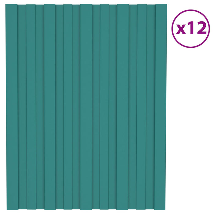 Panou de acoperiș 12 pcs Verde 60 x 45 cm Oțel galvanizat - WALTI WALTI