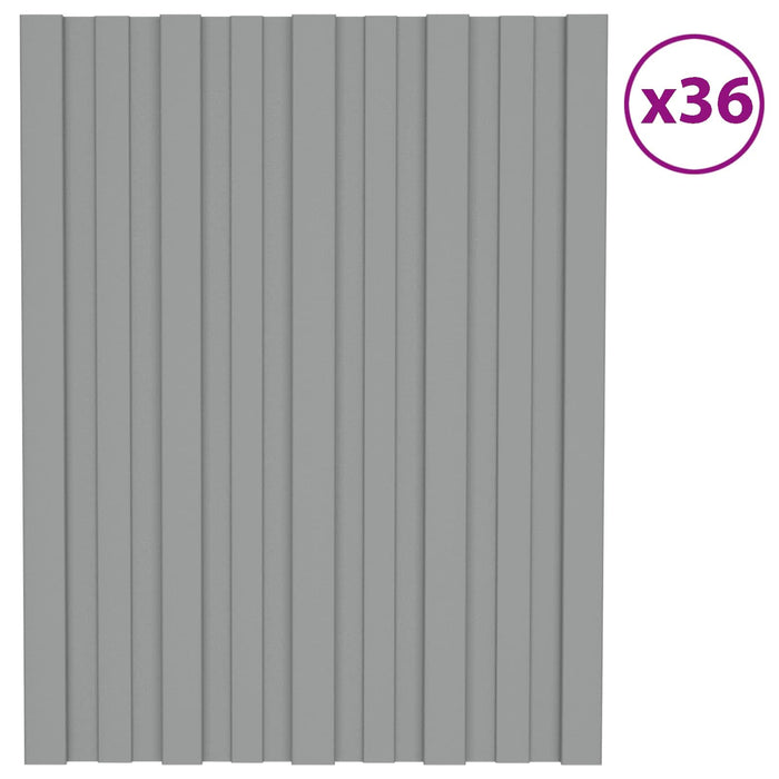 Panou de acoperiș 36 pcs Gri 60 x 45 cm Oțel galvanizat - WALTI WALTI