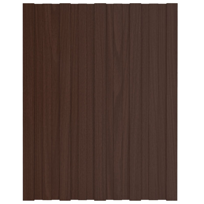 Panou de acoperiș 12 pcs Maro 60 x 45 cm Oțel galvanizat - WALTI WALTI
