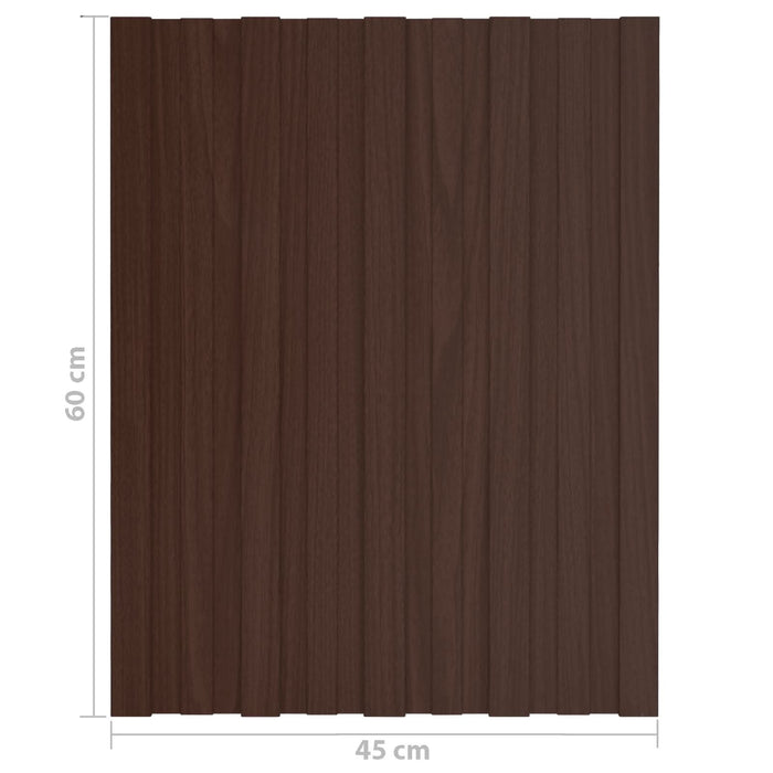 Panou de acoperiș 12 pcs Maro 60 x 45 cm Oțel galvanizat - WALTI WALTI
